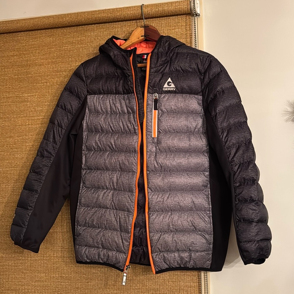 Gerry Boys Puffer Jacket black/grey/orange  Size L 14-16